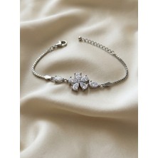 Aytekin Jewelry Beş Yapraklı Çiçek Bileklik 925 Ayar Gümüş