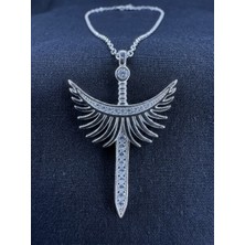 Aytekin Jewelry Kanat ve Kılıçlı Taşlı Kolye 925 Ayar Gümüş