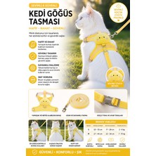 Floria Kedi Göğüs Tasması ve Gezdirme Tasması Seti - Ayarlanabilir, Kaçma Önleyici, 120CM Kayış