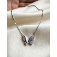 Aytekin Jewelry Ortası Taşsız Kelebek Kolye 925 Ayar Gümüş