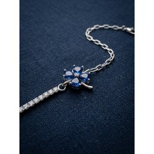 Aytekin Jewelry Mavi Çiçek Bileklik 925 Ayar Gümüş