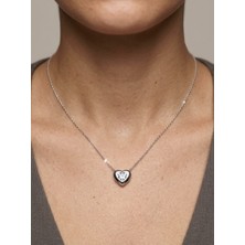 Aytekin Jewelry Kalp Şeklinde Içi Büyük Taşlı Kolye 925 Ayar Gümüş