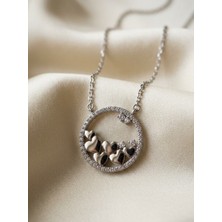 Aytekin Jewelry Içi Ufak Kalpli Yuvarlak Kolye 925 Ayar Gümüş