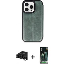 Marsilyan™- iPhone 15 Pro Max Kılıf Zirve Yansıma Serisi - Şeffaf 360 Full Body Arka Koruyucu + Raze Metal Kamera Lens - Sh