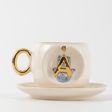BSK Ceramics Handmade Hamse Harfli Kahve Fincanı A Harfi
