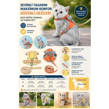 Floria Kedi Göğüs Tasması ve Gezdirme Ipi Seti | Kaçış Önleyici, Ayarlanabilir, Nefes Alabilen Kumaş