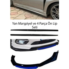 Sare Tuning Renault Laguna 1993-2002 F30 Düz Yan Marşpiyel Eki 4 Parça Mavi Ön Ek Piano Black Set