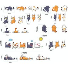 Sticker Tırmanan Kedi Uyuyan Kedi Seti Etiket Sevimli Kediler Buzdolabı Dekor  Oto Araba Sticker  Folyo Uvi Baskı Baskes Motor Yazıları Araç Kaplama Dijital Baskı Digital  Eflatunzebra Aflatun Zebra