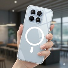 Nanospace Mi 17 Ile Uyumlu Kılıf Magsafe Özellikli Sararmaz Sert Mika Kristal Sert Kapak Şeffaf