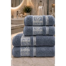 Mela Home Bambu 4'lü Banyo Havlu Seti Hamam Takımı- El ve Yüz Havlusu- Çeyiz - Hediyelik 100% Pamuk