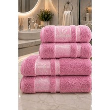 Mela Home Bambu 4'lü Banyo Havlu Seti Hamam Takımı- El ve Yüz Havlusu- Çeyiz - Hediyelik 100% Pamuk