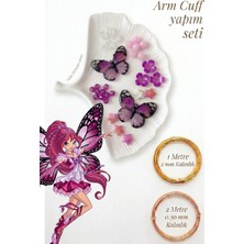 Hobi Dünyası Evim Armcuff Yapım Seti Flora Serisi Inci Detaylı Arm Cuff 30 Adet Boncuk 2 mm ve 0.30 mm Gold Tel Kol Bilekliği