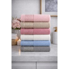 Mela Home Meltem 50*90 cm 6'lı El ve Yüz Havlu Seti- Çeyizlik- Hediyelik - Mutfak %100 Pamuklu