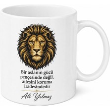 Tupya Gift Aslan Baba Yazılı Güç Temalı Kupa Bardak Babalar Günü Hediyesi