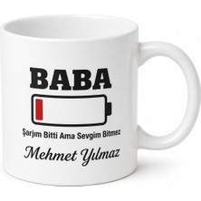 Tupya Gift Baba Low Battery Yazılı Esprili Kupa Bardak Babalar Günü Hediyesi