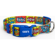 Gee's Premium Klipsli ve Renki Desenli Comic Boom Köpek Boyun Tasması