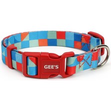 Gee's Premium Klipsli ve Renki Desenli Grid Pop Köpek Boyun Tasması