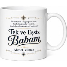 Tupya Gift Tek ve Eşsiz Babam Yazılı Kupa Bardak Babalar Günü Hediyesi Baskılı Kupa