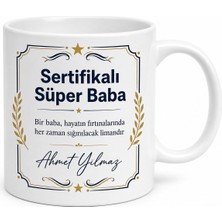 Tupya Gift Sertifikalı Süper Baba Yazılı Kupa Bardak Babalar Günü Hediyesi Porselen