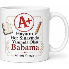 Tupya Gift A Plus Baba Yazılı Karne Temalı Kupa Bardak Babalar Günü Hediyesi