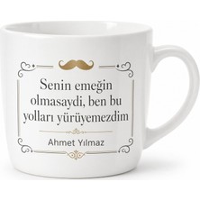 Tupya Gift Babam Için Emek Yazılı Teşekkür Kupa Bardak Babalar Günü Hediye