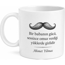 Tupya Gift Mustache Dad Bıyık Temalı Kupa Bardak Babalar Günü Hediyesi Özel Tasarım