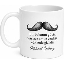 Tupya Gift Bıyıklı Baba Tasarımlı Kupa Bardak Babalar Günü Hediyesi Özel Baskılı