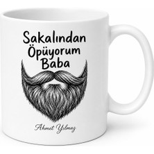 Tupya Gift Baba Sakalı Temalı Eğlenceli Kupa Bardak Babalar Günü Hediyesi Özel Tasarım