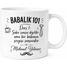 Tupya Gift Babalık 101 Yazılı Eğlenceli Kupa Bardak Babalar Günü Hediyesi