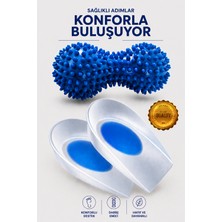 Topuk Dikenine Özel Set - Silikon Tabanlık Topukluk ve Dikenli Ayak Masaj Topu Silindiri Roller Kırmed