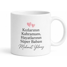 Tupya Gift Iki Kız Babası Yazılı Özel Kupa Bardak Babalar Günü Hediyesi