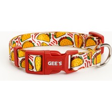 Gee's Premium Klipsli ve Renki Desenli Taco Time Köpek Boyun Tasması