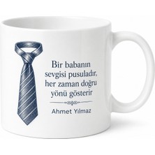 Tupya Gift Kravatlı Baba Temalı Şık Kupa Bardak Babalar Günü Hediyesi Özel Tasarım