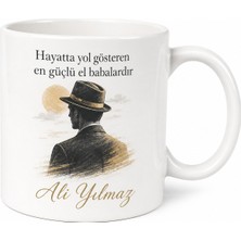 Tupya Gift Şapkalı Baba Tasarımlı Kupa Bardak Babalar Günü Özel Hediye Porselen