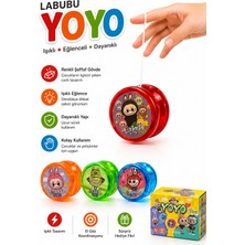 MİNGODAN Labubu Yanıp Sönen Rengarenk Yoyo Karakterleri - LED Işıklı Ipli Labubu Topaç Çek Bırak Denge Oyuncağı(1 Adet)