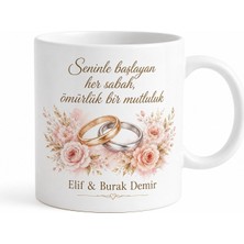 Tupya Gift Yeni Evli Çift Için Özel Tasarım Seramik Baskılı Kupa Bardak Çift Hediyesi (Tek Kupa)