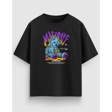 Yolo Street Oversize Unisex Siyah Tişört – Magriff Ayı Baskı, %100 Pamuk Streetwear Tasarım