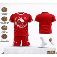 Taha spor Türkiye Çocuk Forması Takımı 04 Özel Tasarım Kırmızı Beyaz 3 Lü Set Forma+Şort+Bileklik (Kod:04)