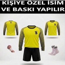 Taha spor Özel Isim Yazılır Kaleci Çocuk Futbol Forması Takımı Yeşil Uzun Kol Sünger Destekli Çorap Hediyeli