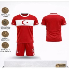 Taha spor Türkiye Çocuk Forması Takımı 03 Özel Tasarım Kırmızı Beyaz 2 Li Set Forma+Şort (Kod:03)