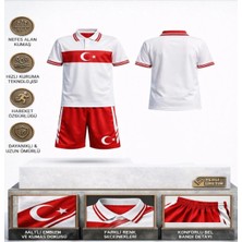 Taha spor Türkiye Çocuk Forması Takımı Yakalı Özel Tasarım Beyaz-Kırmızı 2 Li Set Forma+Şort (KOD:Y01)