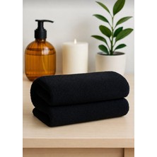 Mela Home Siyah Fitness-Spor Havlusu 2 Adet -Hızlı Kuruyan-Kuaför ve Berber Havlusu 50*90 cm