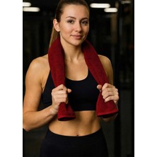 Mela Home Bordo Fitness-Spor Havlusu 1 Adet -Hızlı Kuruyan-Kuaför ve Berber Havlusu 50*90 cm