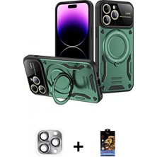 Pileli Store Pilelistore™ iPhone 16 Pro Max Kılıf Kıvılcım Modern Serisi - Siyah Buffer Hayalet Cam Ekran Koruyucu + Pers Alüminyum Kamera Lens - Gı
