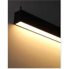 UltraMint Şık 80 cm Siyah Lineer Sarkıt Işık, 28W, Askı Aparatı Dahil