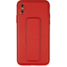 Zenvia Apple Iphone Xs Max Kılıf Coco Deri Standlı Kapak - Kırmızı
