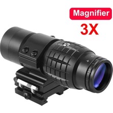 Zenvia Magnifier 3x Yakınlaştırmalı Dürbün  22MM Ray Uyumlu, Katlanır Yaylı Ayaklı