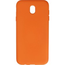 Zenvia Samsung Galaxy J7 Pro / J730 Kılıf Nano Içi Kadife Silikon - Turuncu