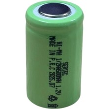 Zenvia Sertec - 1.2V 500 Mah - 1/2AA - Ni-Mh Şarjlı Pil - (Başsız / Flat Head)