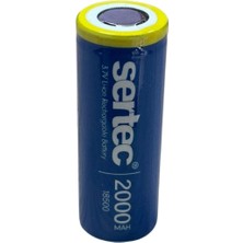 Zenvia Sertec 3.7V Li-Ion 18500 2000 Mah 3c Şarjlı Pil